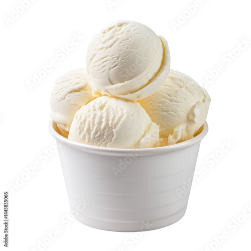 Obraz na płótnie Vanilla ice cream scoops in a white cup w salonie