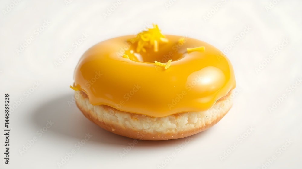 Lemon Poppy Donut with Yellow Glaze and Lemon Zest Lemon Poppy Donut with Yellow Glaze and Lemon Zest