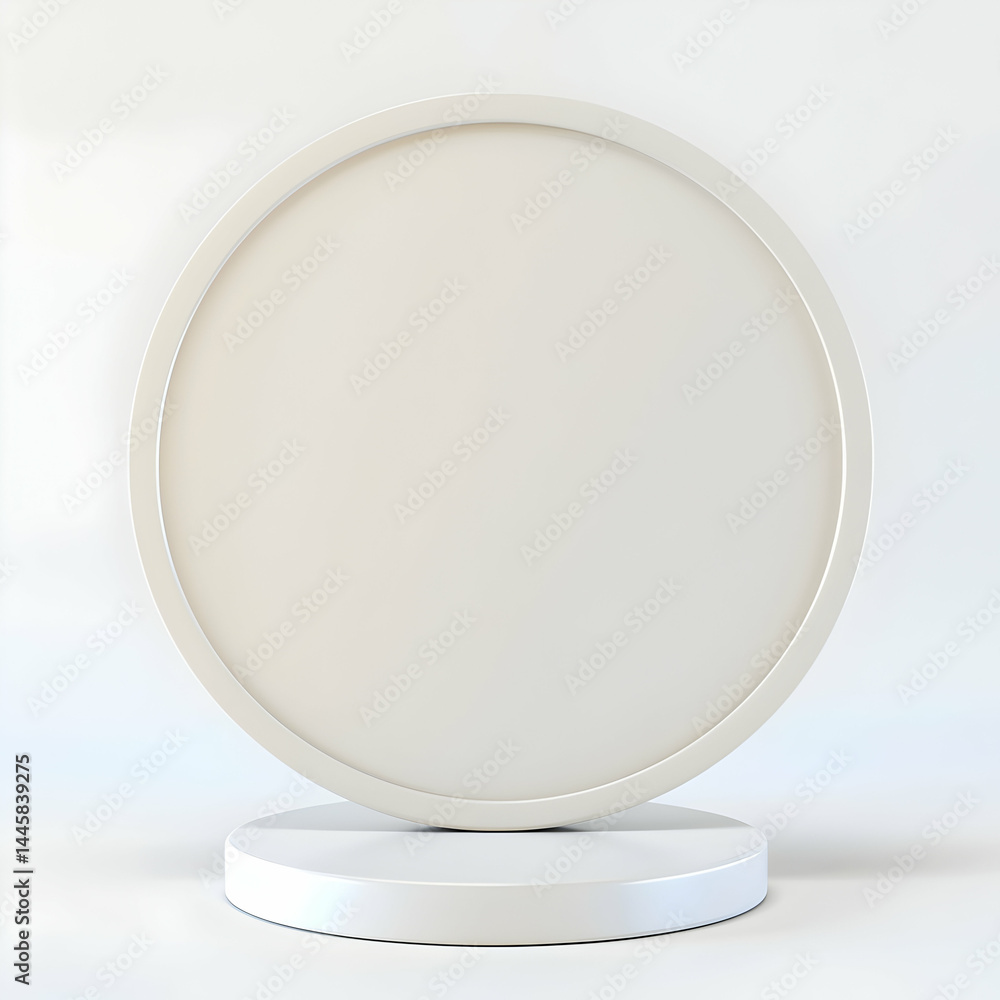 Blank Round Sign on Stand for Customization and Branding Use