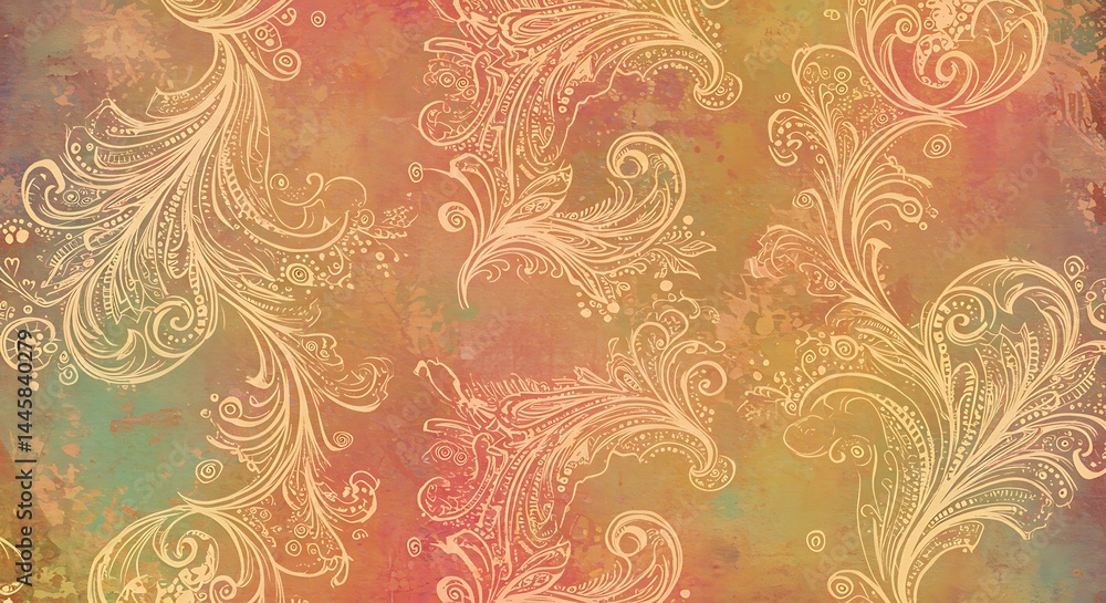 Golden Filigree Dreams AI Generated Golden Filigree Dreams AI Generated