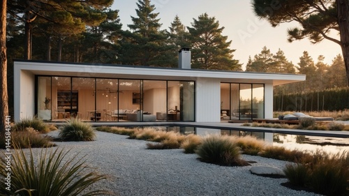 Stunning single-story nordic house design showcasing modern architecture and sustainable elements to create a comfortable urban living environment