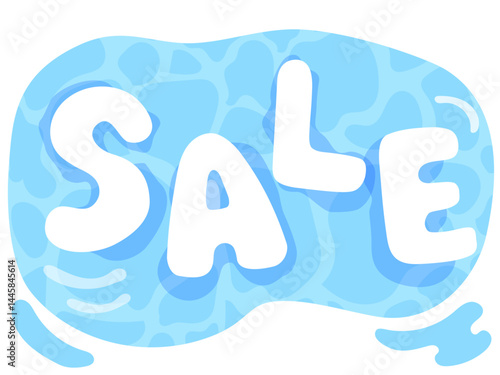 プカプカとプールに浮かぶSALEの文字
