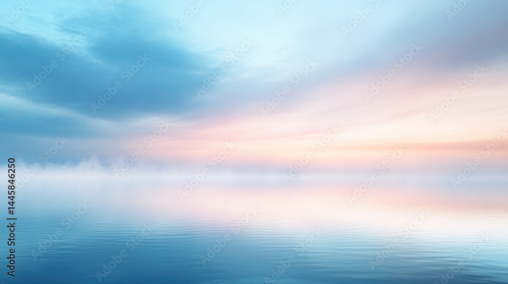 Obraz premium Serene, pastel sunrise over a tranquil lake