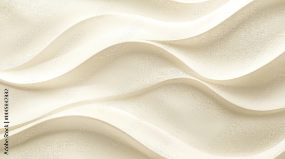 Soft, flowing cream-colored fabric with elegant waves and shadows Soft, flowing cream-colored fabric with elegant waves and shadows