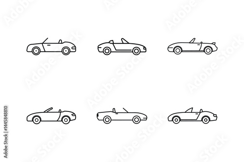 convertible icon vector line art illustration design