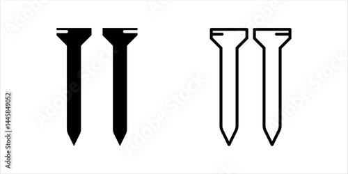 Metal, nail icon. Vvector illustration, pictogram isolated on white background. color editable