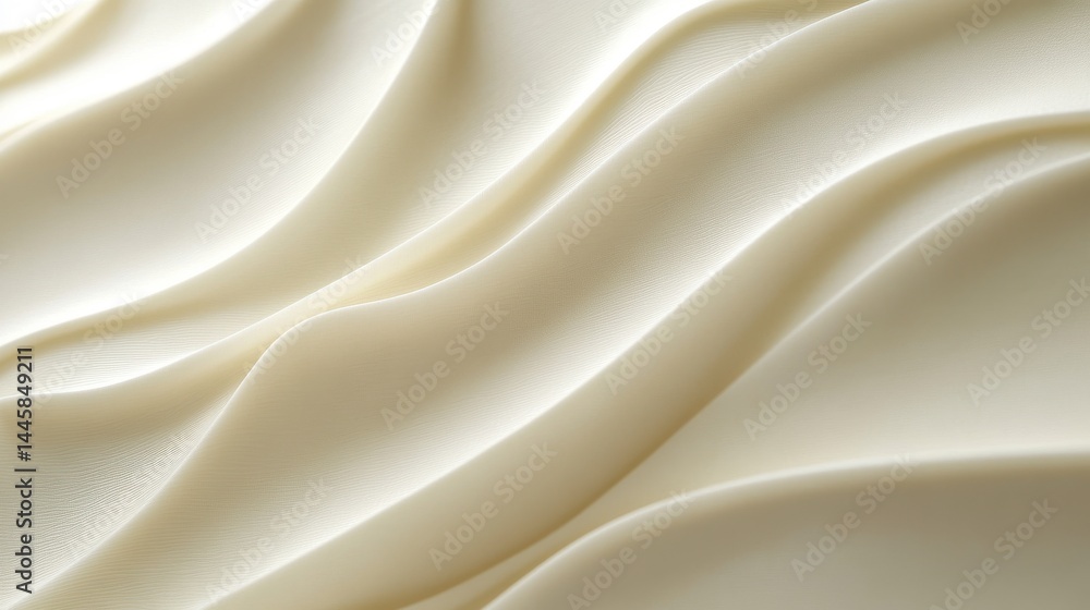 Obraz premium Smooth, flowing cream-colored fabric draping elegantly, showcasing texture