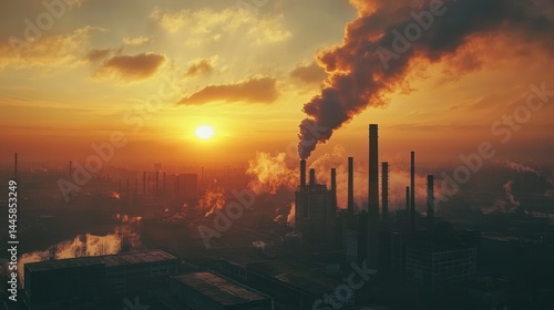 Industrial Sunset Pollution