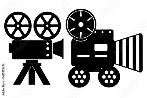 Film Camera silhouette vector illustration