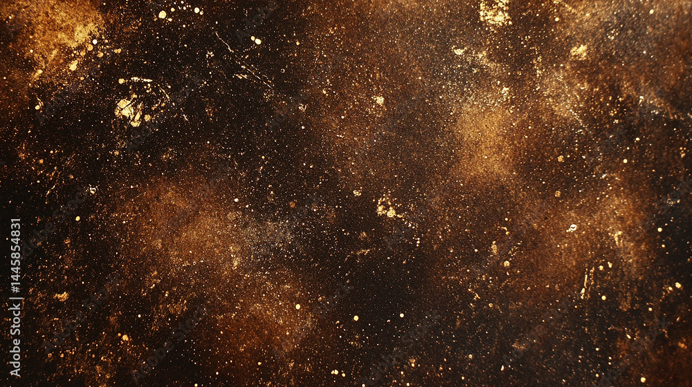 Obraz premium A rich brown background sprinkled with sparkling glitter, creating a warm, earthy, and elegant texture ideal for festive, rustic, or luxurious design themes.