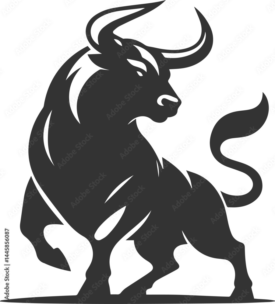 Obraz premium Vector bull silhouette design