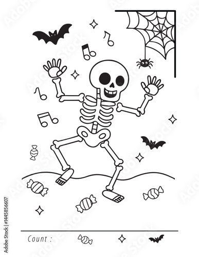 Printable Halloween coloring page for kids, preschool or kindergarten class activity, waiting fun