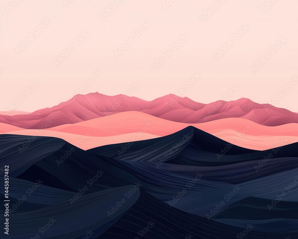 Isolated desert scene, majestic dunes and endless ripples meeting the sky in perfect harmony Isolated desert scene, majestic dunes and endless ripples meeting the sky in perfect harmony