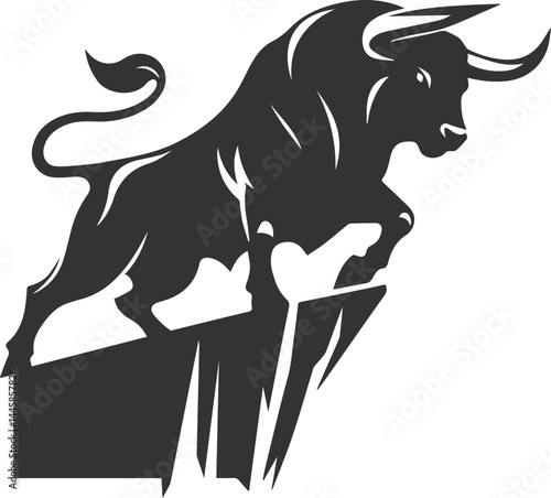 Vector bull silhouette design