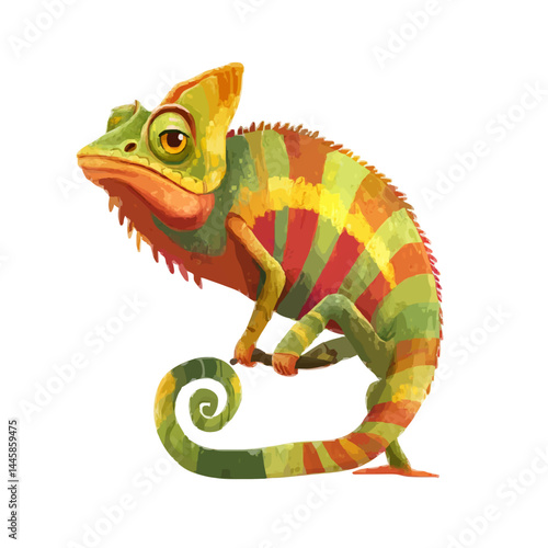 Chameleon sitting on a branch 