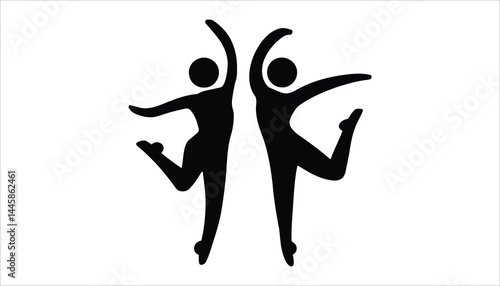 Dancing Women Silhouette – Female Dancers in Motion Vector Illustration
