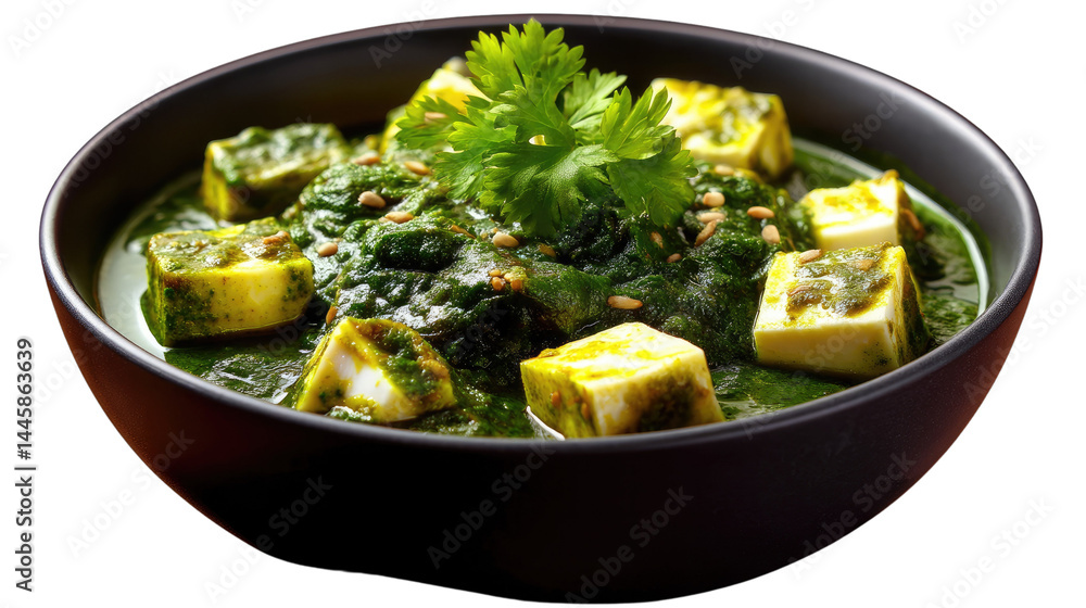 Palak Paneer: An inviting and flavorful culinary creation, featuring the classic Indian dish palak paneer, showcasing the vibrant green spinach and creamy paneer, adorned with fresh cilantro. Palak Paneer: An inviting and flavorful culinary creation, featuring the classic Indian dish palak paneer, showcasing the vibrant green spinach and creamy paneer, adorned with fresh cilantro.