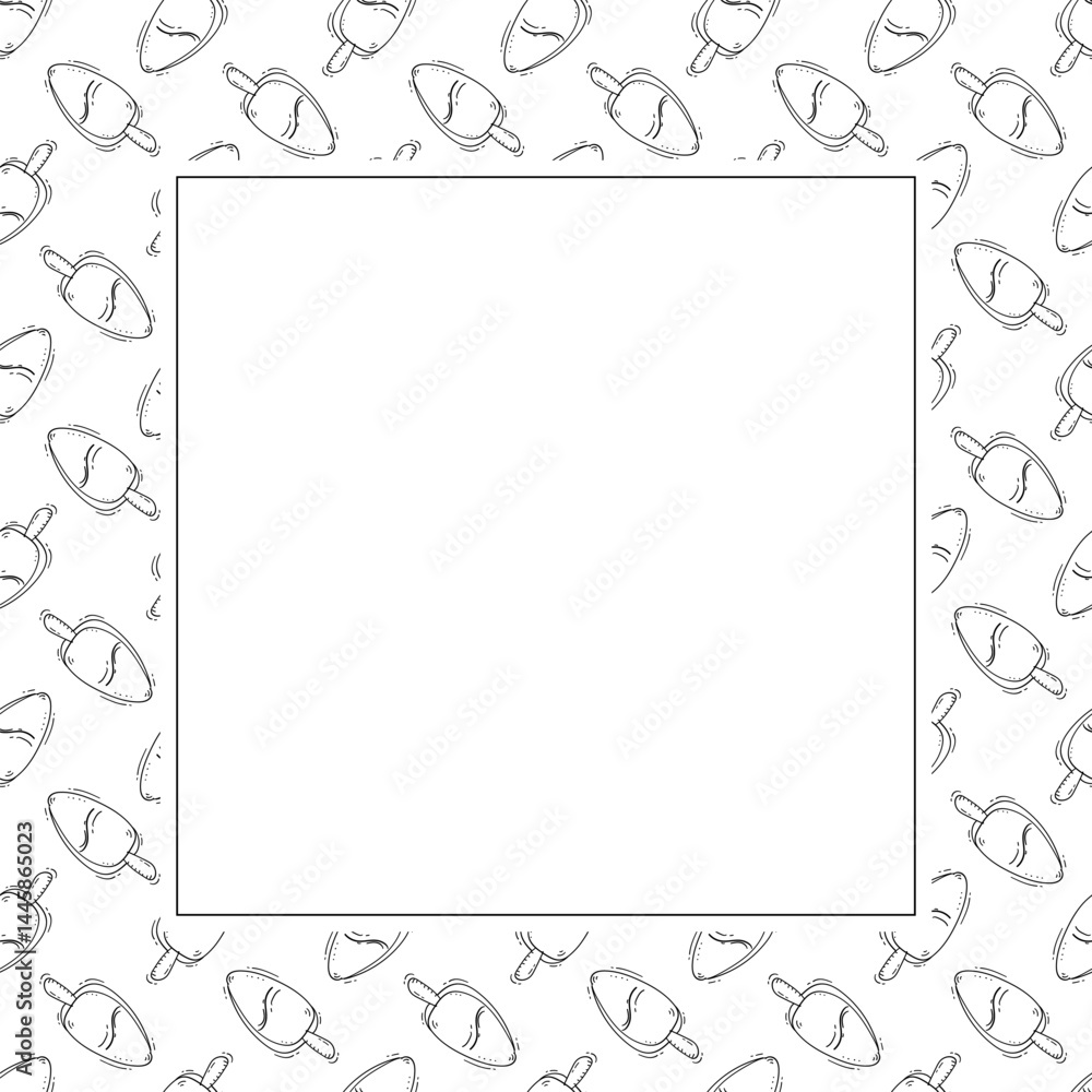 Food frame. doodle fast food square frame. hand drawn food and beverage frame background. food background Food frame. doodle fast food square frame. hand drawn food and beverage frame background. food background