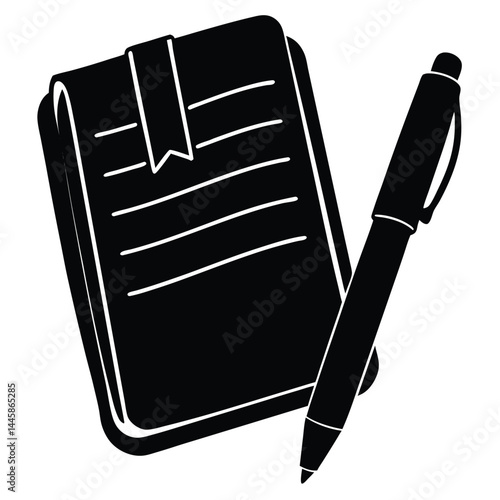 journalist element isolated notepad and pen on white background
