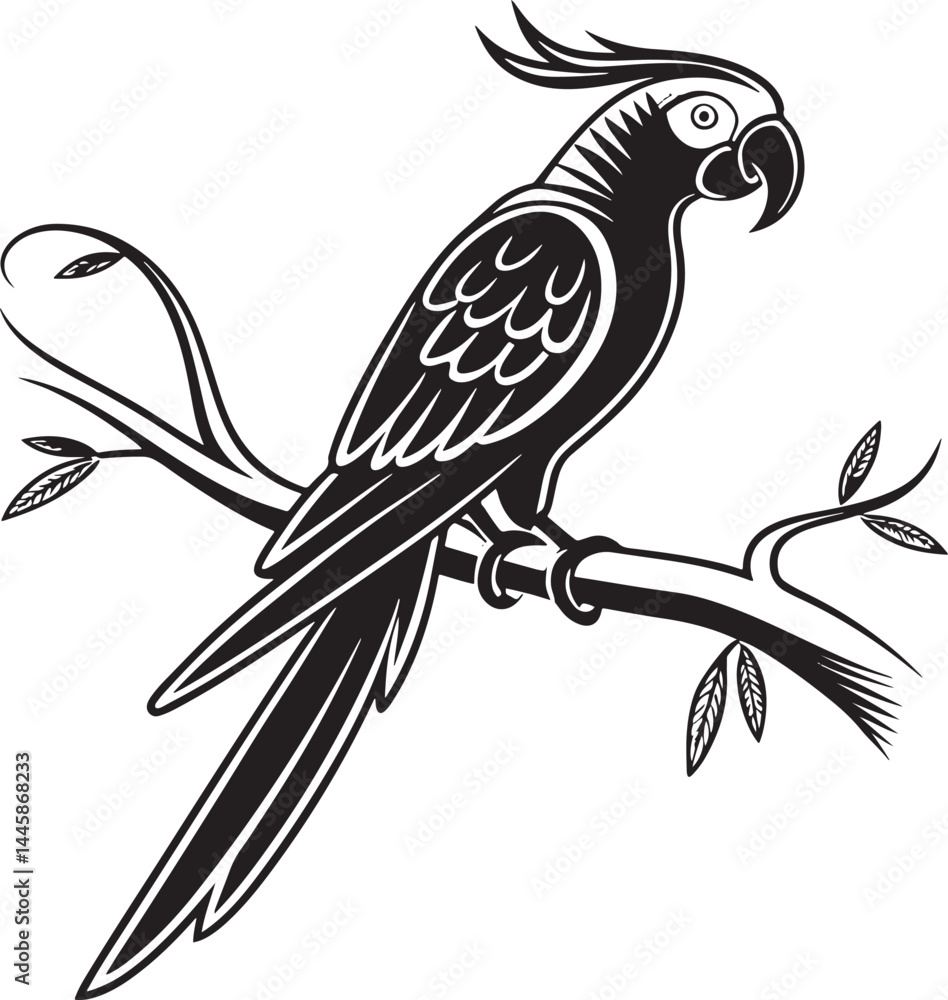 Obraz premium saint parrot bird silhouette vector illustration