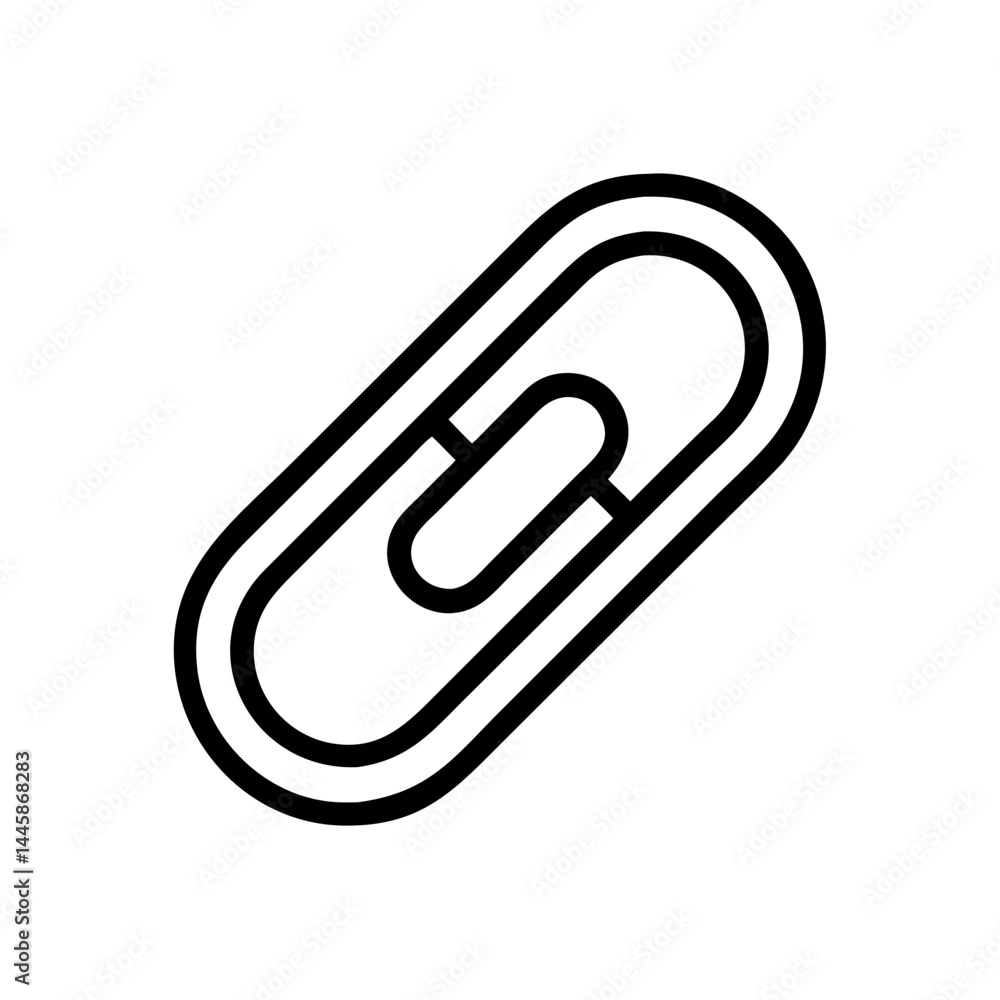 Attachment icon symbol in minimalist style on white background with copy space Attachment icon symbol in minimalist style on white background with copy space