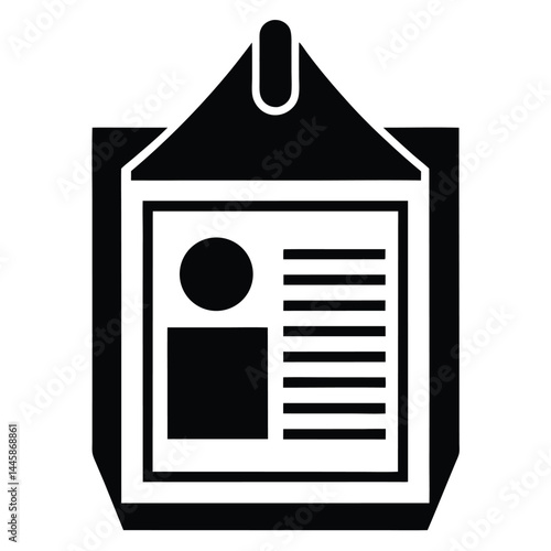 journalist element isolated press badge on white background