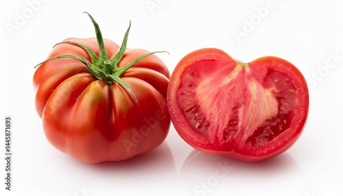 bio organic beef tomato isolated on white background
