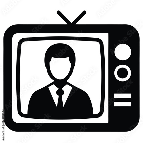 journalist element isolated television screen on white background