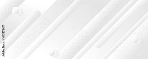 Abstract modern white and grey paper shine geometric background design for presentation, poster, template, web and seminar.