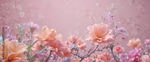 Vibrant pastel swirls, blooming flowers, soft light ,  photo,  summer