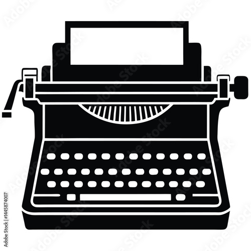 journalist element isolated typewriter on white background