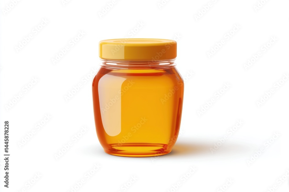 3D honey jar icon featuring realistic and minimalist design, perfect for sweet food representations on white background 3D honey jar icon featuring realistic and minimalist design, perfect for sweet food representations on white background