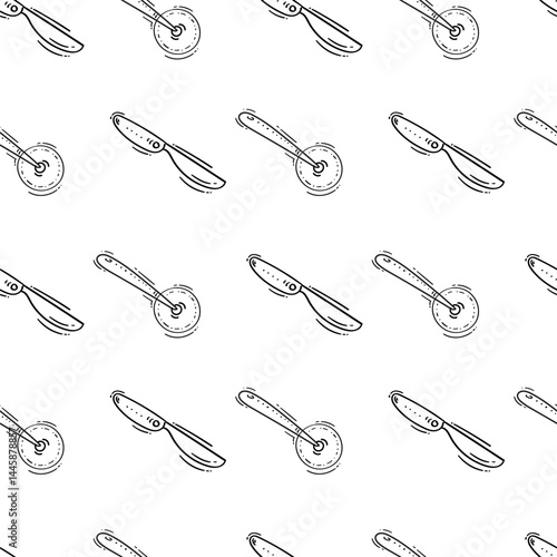 kitchen utensil pattern. kitchenware seamless pattern. doodle kitchen background