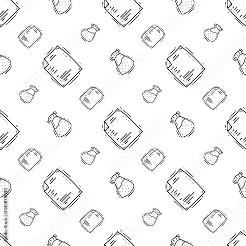 kitchen utensil pattern. kitchenware seamless pattern. doodle kitchen background