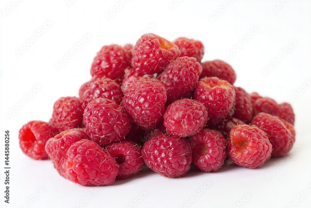 Heap of fresh red raspberries isolated on white background
Heap of fresh red raspberries isolated on white background