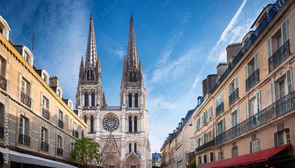 Fototapeta premium street with cathedral in orleans france
