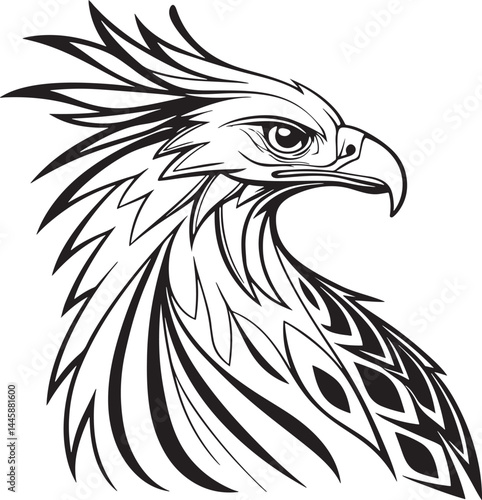 Secretary bird silhouette vector illustration