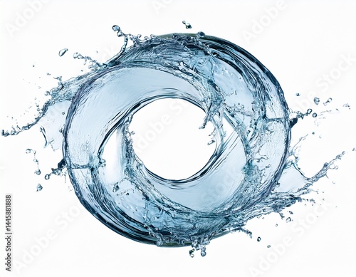 round water gyre splash isolated on white background