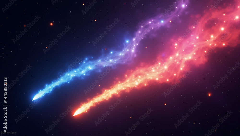 Fototapeta premium meteor abstract background abstract shooting star clean night sky subtle spark trail