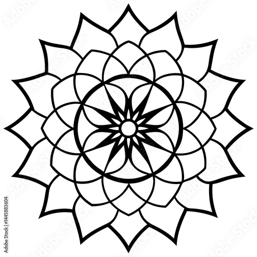 Elegant Mandala Outline Illustration