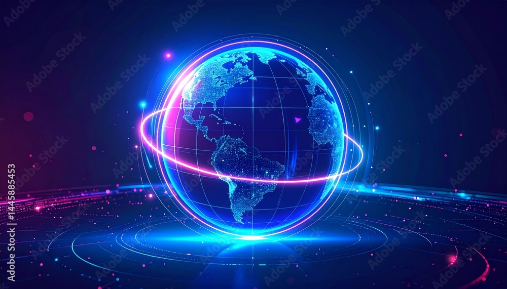 Global Network Futuristic Technology Background Global Network Futuristic Technology Background