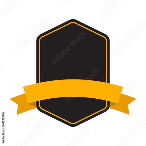 Blank Badge with Ribbon Design