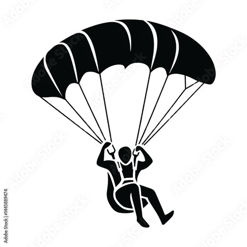 Parachuting Silhouette Icon  