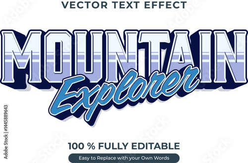 Mountain explorer editable text effect with vintage design