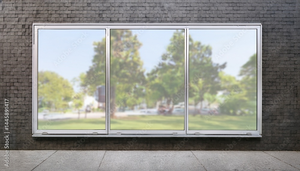 Fototapeta premium vinyl window sign mockup