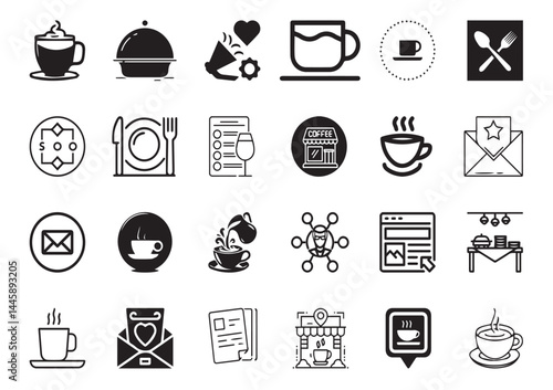 Drinking Coffee, Daily Routine, Invitation to Hang Out – Vector Set for Social Media, Marketing & Cafe editable vector