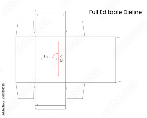 box dieline , dieline template, packaging dieline, label and packaging dieline design
