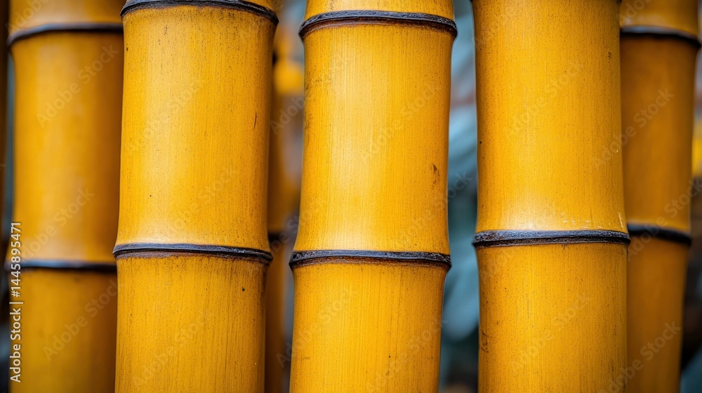 Close-up of vibrant yellow bamboo stalks Close-up of vibrant yellow bamboo stalks