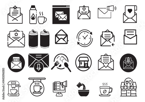 Drinking Coffee, Daily Routine, Invitation to Hang Out – Vector Set for Social Media, Marketing & Cafe editable vector
