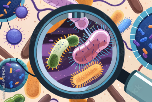 Amazing view of whooping cough bacterial virus under a microscope, whooping cough, disease, bacteria, virus, microscopic vector